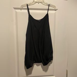 1X black sheer tank top
